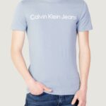 T-shirt Calvin Klein Jeans INSTITUTIONAL LOGO S Celeste - Foto 1