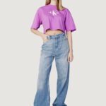 T-shirt Calvin Klein Jeans ARCHIVAL MONOLOGO CR Lilla - Foto 3