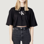 T-shirt Calvin Klein Jeans ARCHIVAL MONOLOGO CR Nero - Foto 4