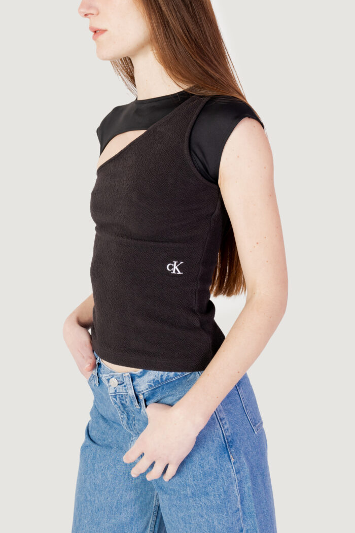 T-shirt Calvin Klein ASYM CUT OUT FABRIC Nero – 101454