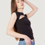 T-shirt Calvin Klein Jeans ASYM CUT OUT FABRIC Nero - Foto 3