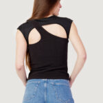T-shirt Calvin Klein Jeans ASYM CUT OUT FABRIC Nero - Foto 5