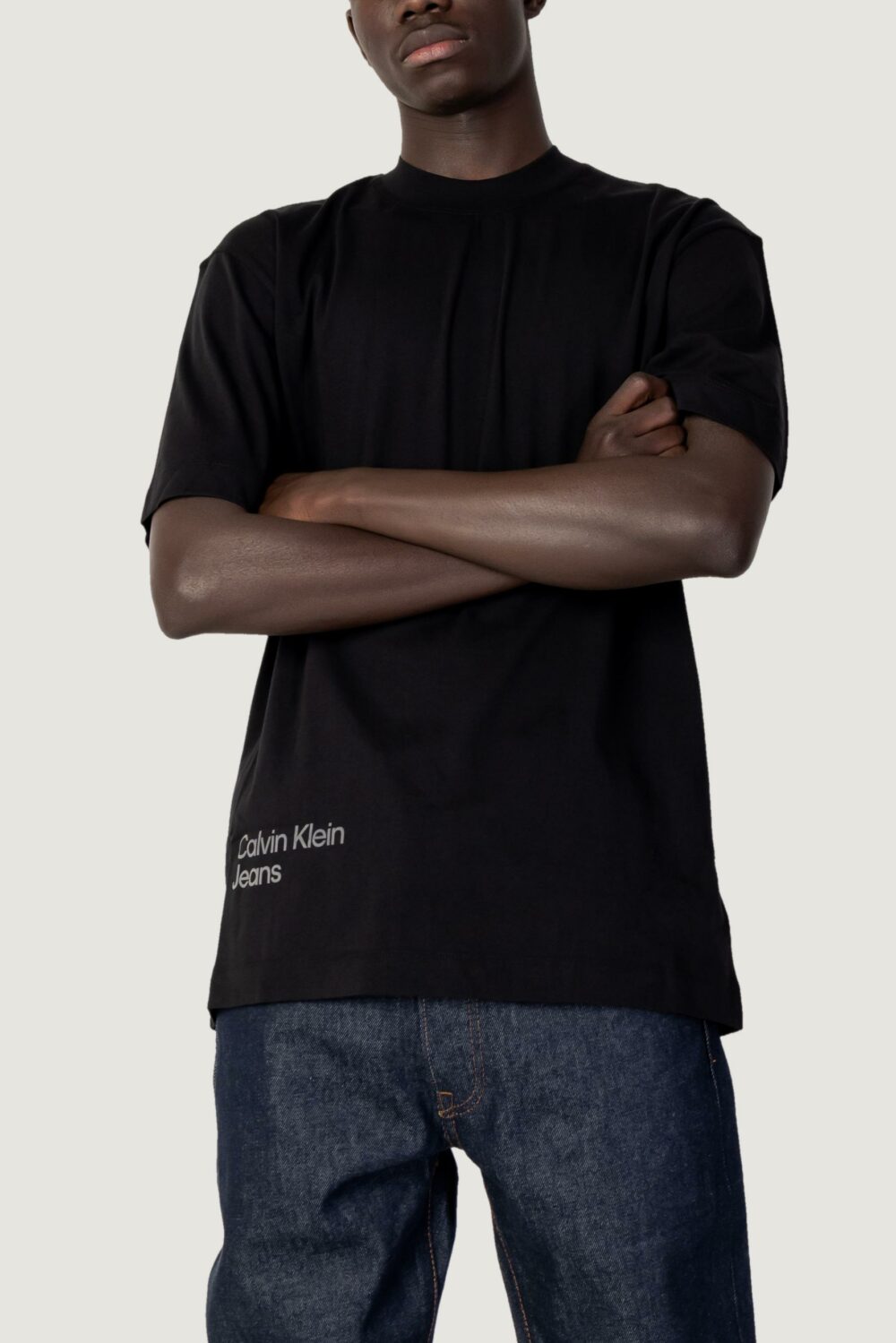 T-shirt Calvin Klein Jeans BLURRED COLORED ADDR Nero - Foto 1