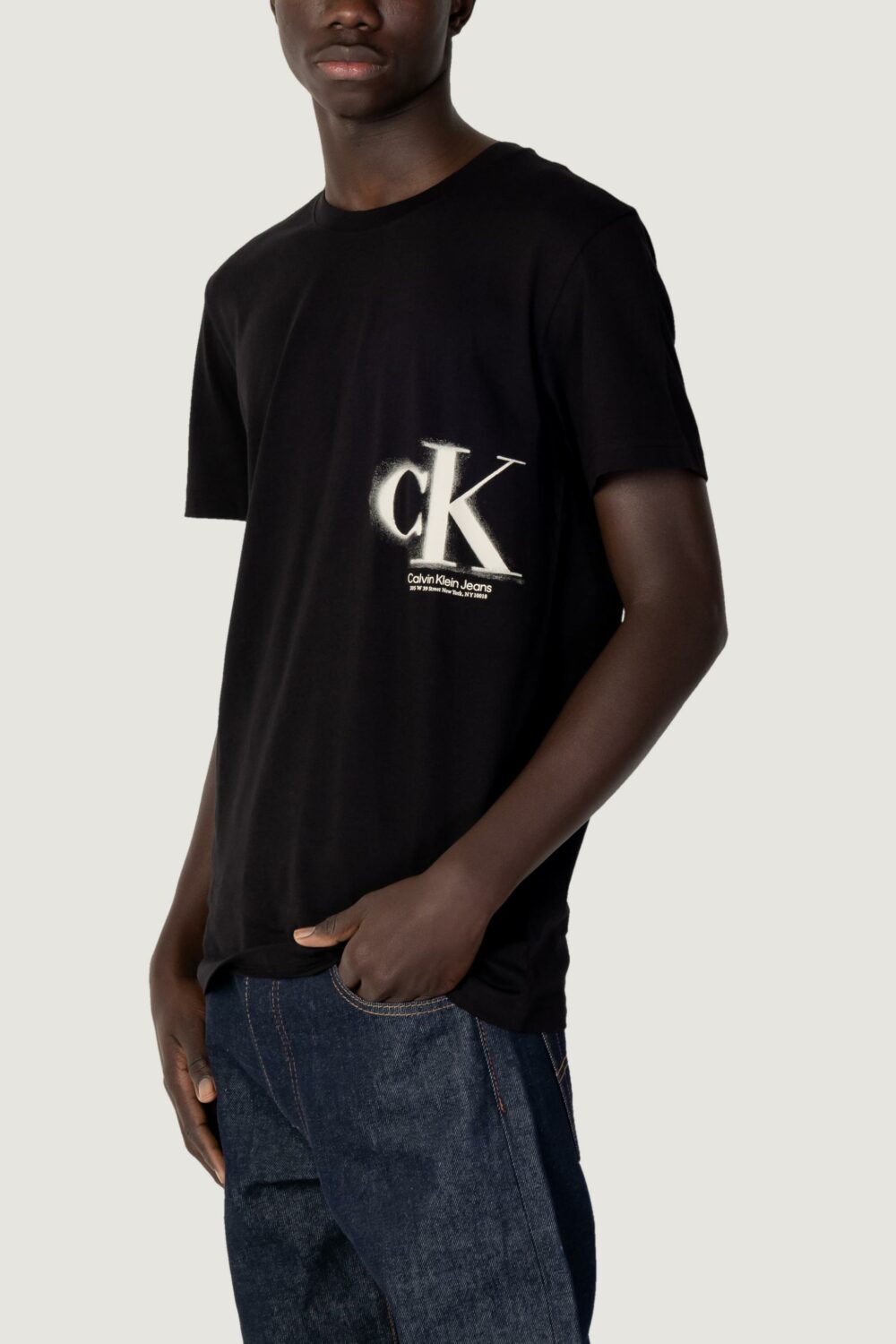 T-shirt Calvin Klein Jeans CK SPRAY TEE Nero - Foto 1