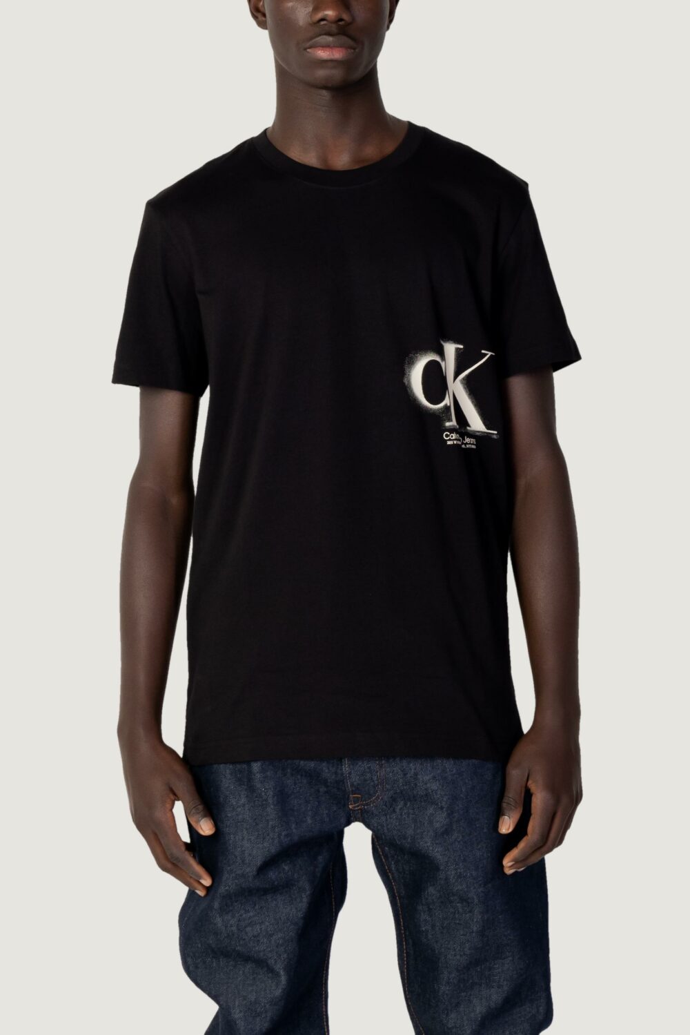 T-shirt Calvin Klein Jeans CK SPRAY TEE Nero - Foto 4