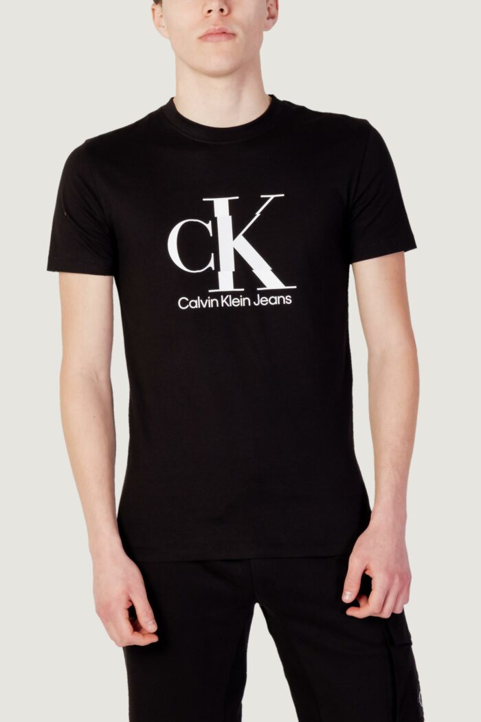 T-shirt Calvin Klein DISRUPTED MONOLOGO T Nero