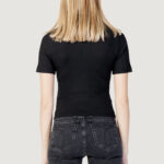 T-shirt Calvin Klein Jeans SHINY RIB HIGH NECK Nero - Foto 4