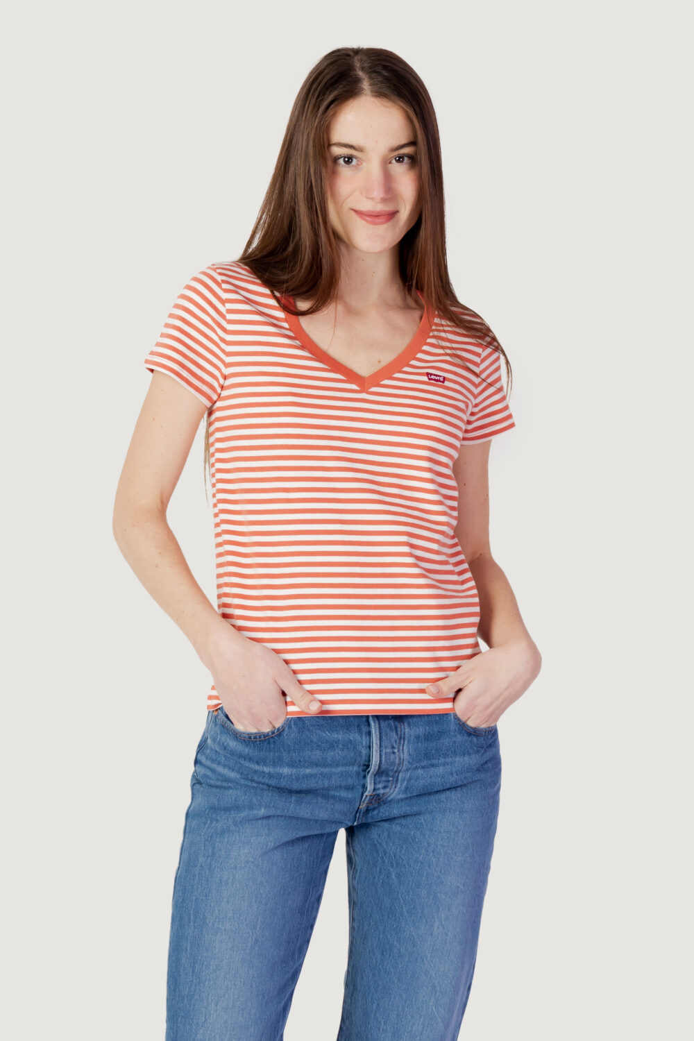 T-shirt Levi's® PERFECT VNECK Arancione - Foto 1