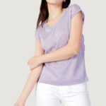 T-shirt Only ONLSILVERY S/S V NECK LUREX TOP JRS NOOS Lilla - Foto 1