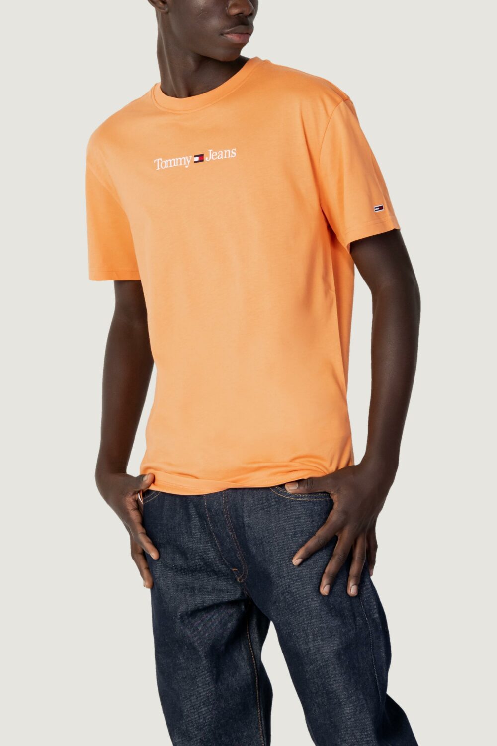 T-shirt Tommy Hilfiger Jeans TJM CLASSIC LINEAR L Arancione - Foto 1