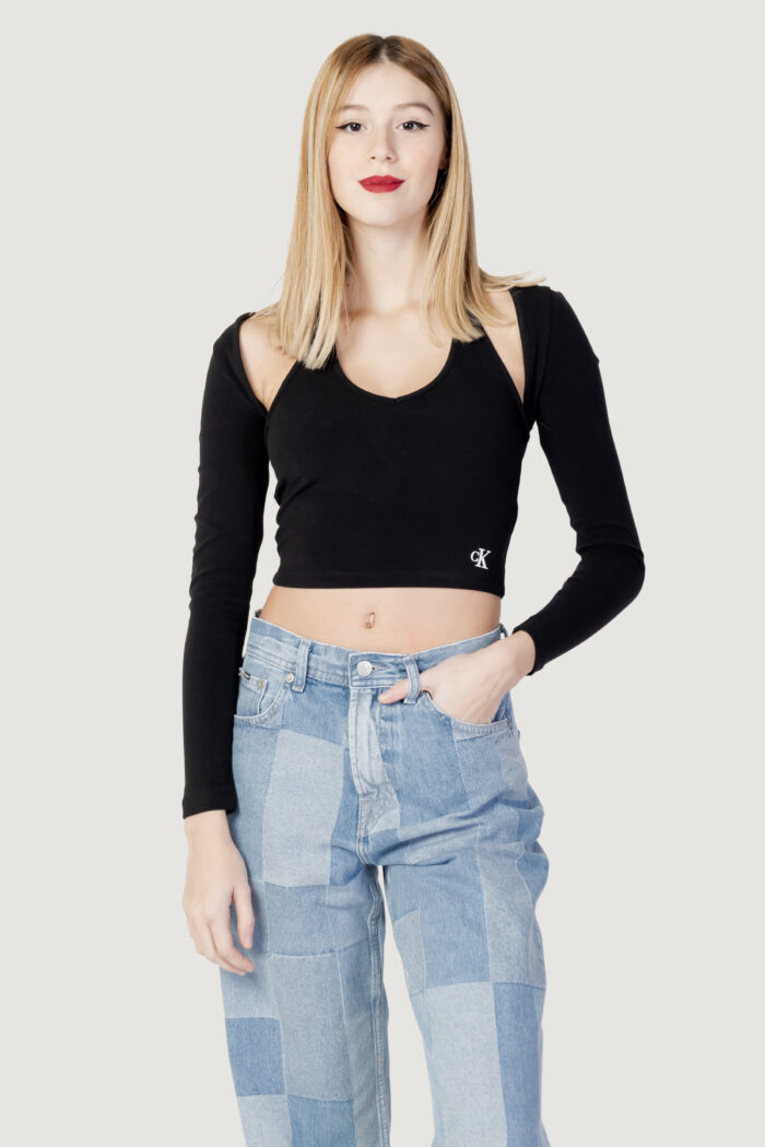 T-shirt manica lunga Calvin Klein CUT OUT LONG SLEEVE Nero – 101787