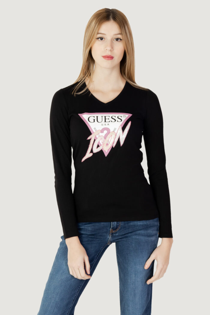 T-shirt manica lunga Guess LS VN ICON TEE Nero – 101241
