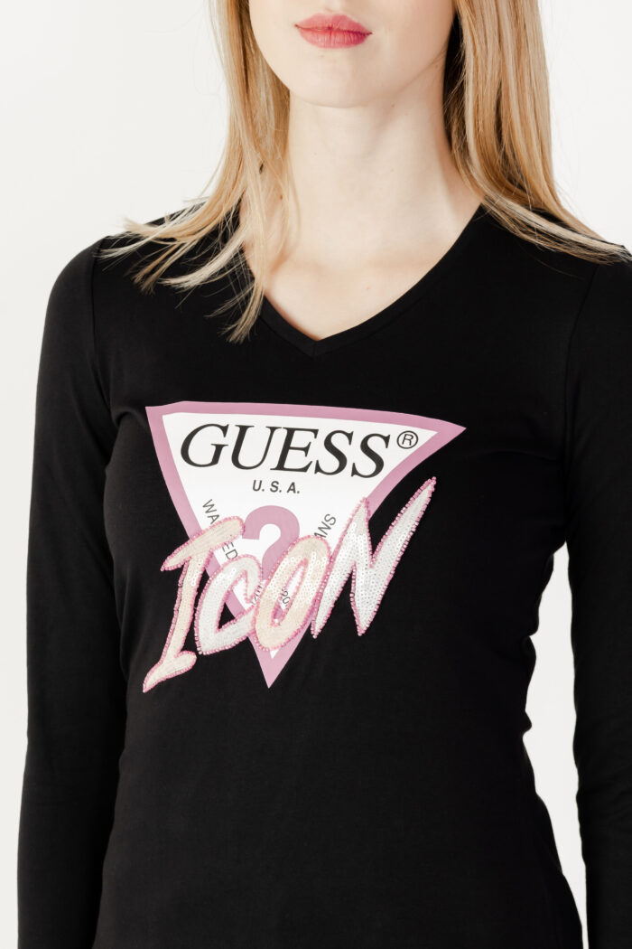 T-shirt manica lunga Guess LS VN ICON TEE Nero – 101241