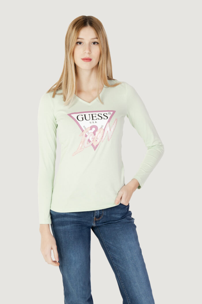 T-shirt manica lunga Guess LS VN ICON TEE Verde – 101241
