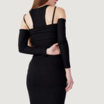 Vestito lungo Calvin Klein Jeans RIB DOUBLE LAYER Nero - Foto 4