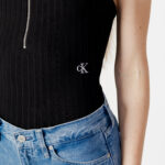 Body Calvin Klein Jeans ZIPPER RIB STRAPPY B Nero - Foto 5
