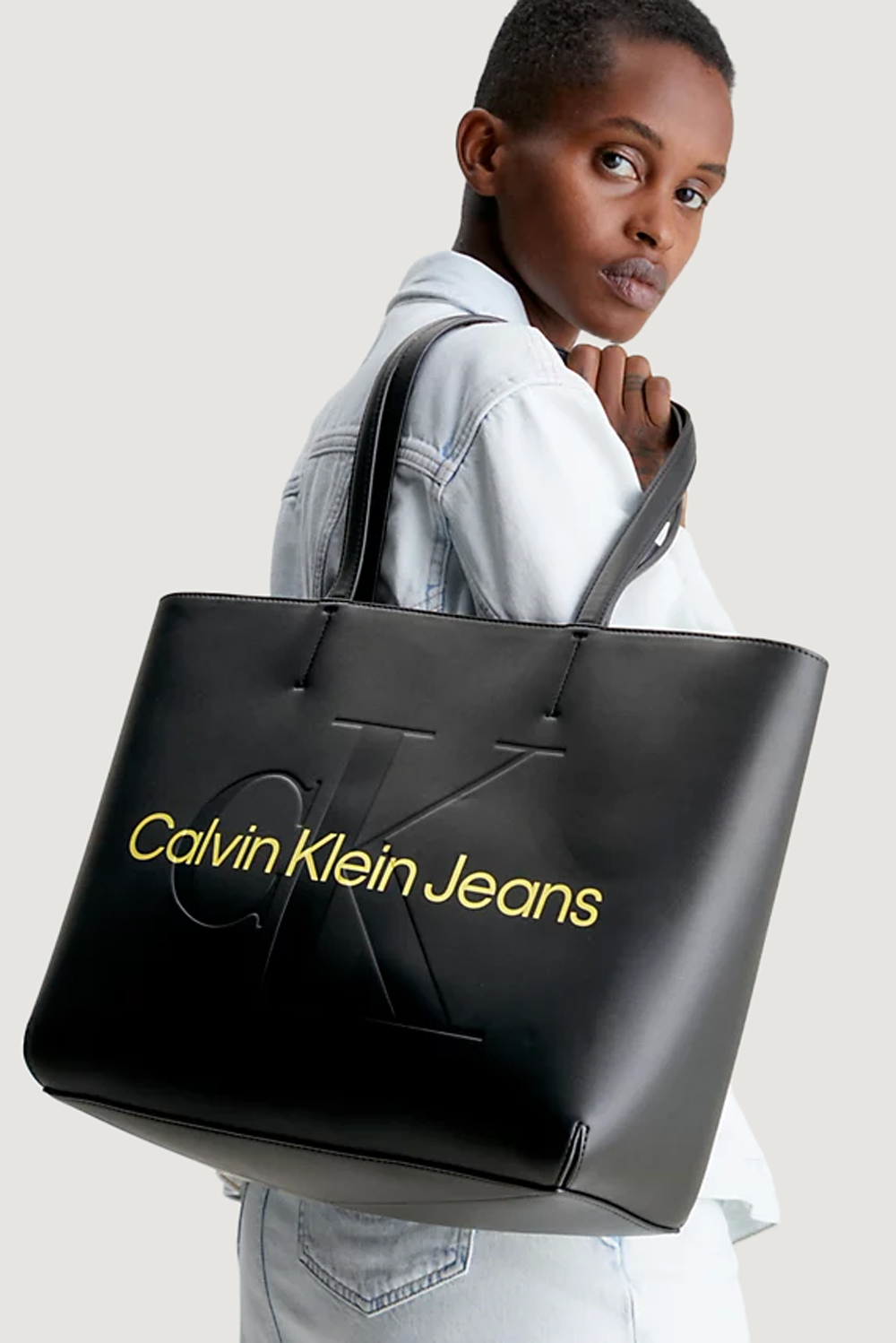 Borsa Calvin Klein Jeans SCULPTED SHOPPER29 MONO Nero - Giallo - Foto 1