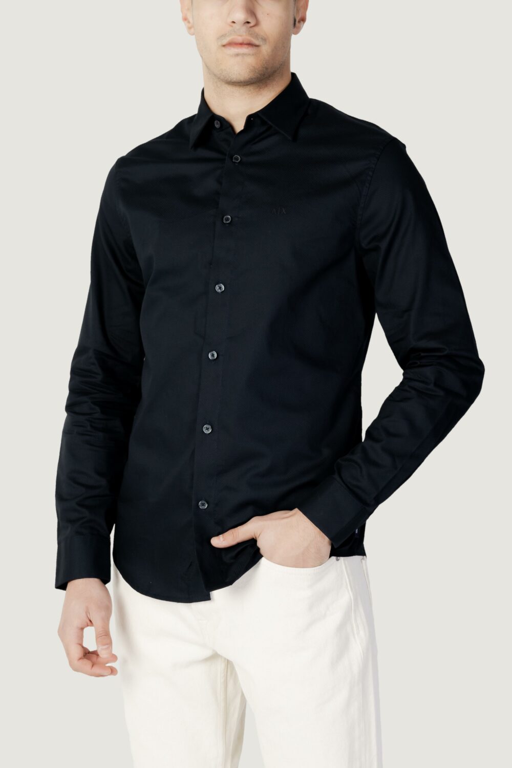 Camicia manica lunga Armani Exchange TESSUTO LAVORATO Blu - Foto 1