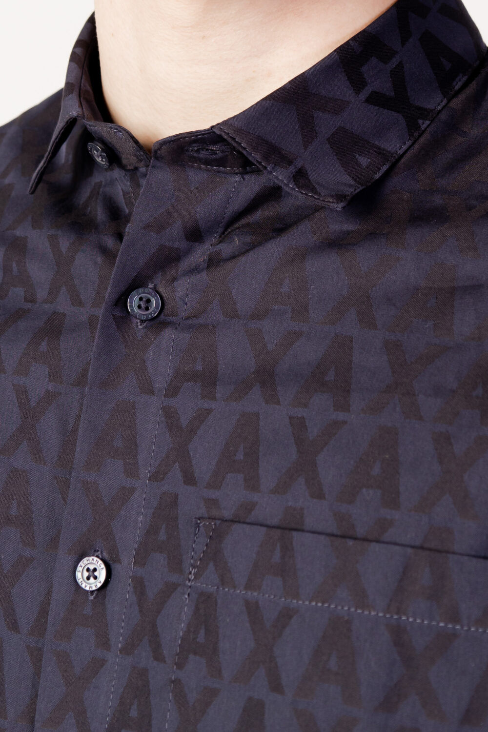 Camicia manica lunga Armani Exchange MULTILOGO Blu - Foto 4