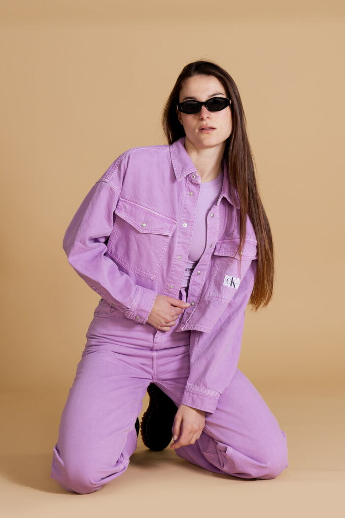 Giacchetto Calvin Klein EXTREM OVERSIZE CROP Lilla