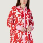 Camicia manica lunga Vila Clothes VIKIKKI MAT L/S OVERSIZE LONG Rosso - Foto 1
