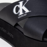 Ciabatte con fascia Calvin Klein Jeans FLATFORM CRISSX LTH Nero - Foto 2