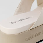 Ciabatte con fascia Calvin Klein Jeans FLATFORM CRISSX LTH Rosa Cipria - Foto 5