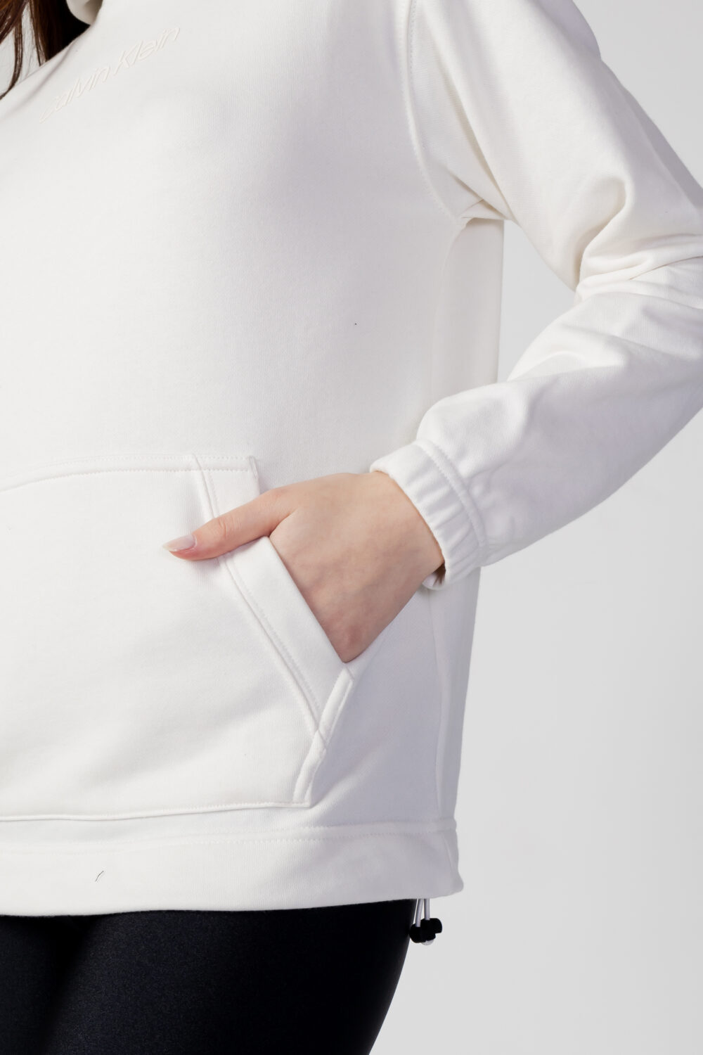 Felpa con cappuccio Calvin Klein Sport PW - Hoodie Panna - Foto 4