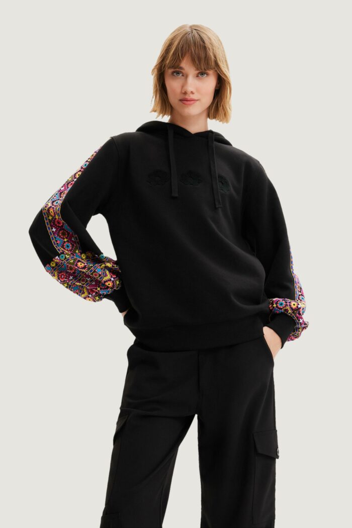 Felpa senza cappuccio Desigual SWAET DAISY Nero – 103110