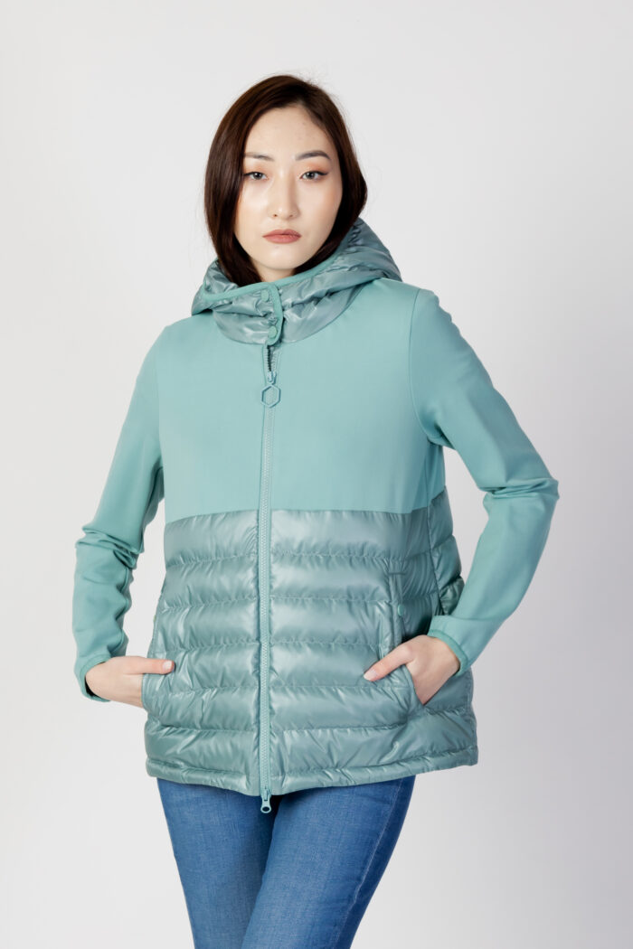 Giacchetto Hox SHORT HOODED JACKET REAL DOWN Verde – 104912