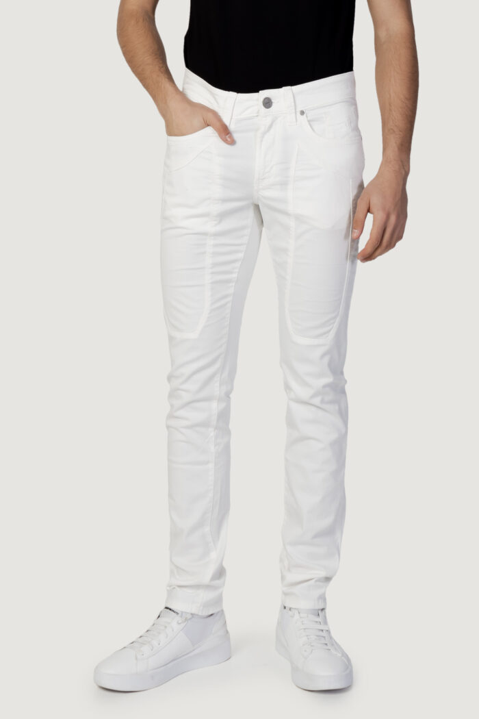 Pantaloni slim Jeckerson 5 PKTS PATCH SLIM Bianco