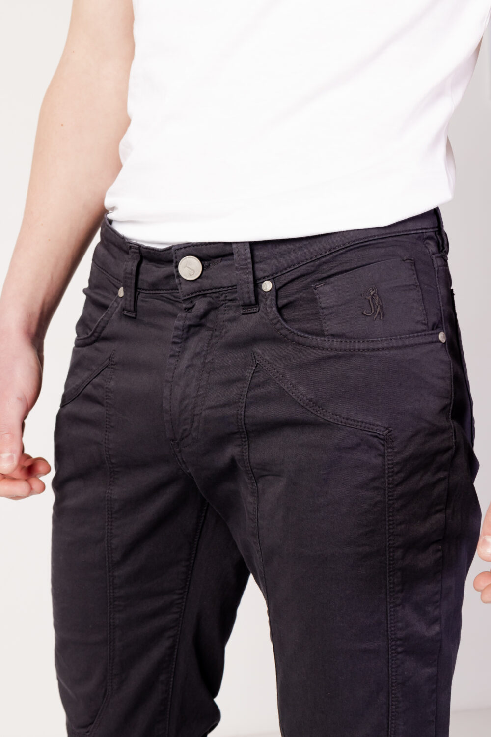 Pantaloni slim Jeckerson 5 PKTS PATCH SLIM Blu - Foto 2