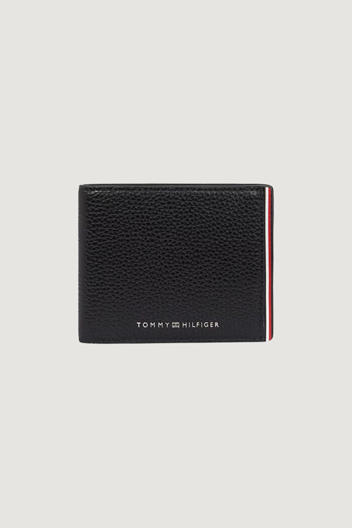 Portafoglio senza portamonete Tommy Hilfiger CORPORATE MINI LEATHER Nero