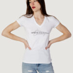 T-shirt Armani Exchange LOGO STRASS Bianco - Foto 1