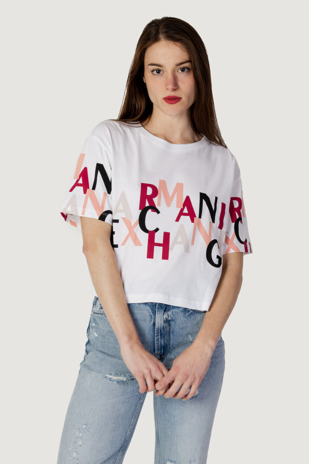 T-shirt Armani Exchange MULTICOLOR LOGO Bianco - Foto 2