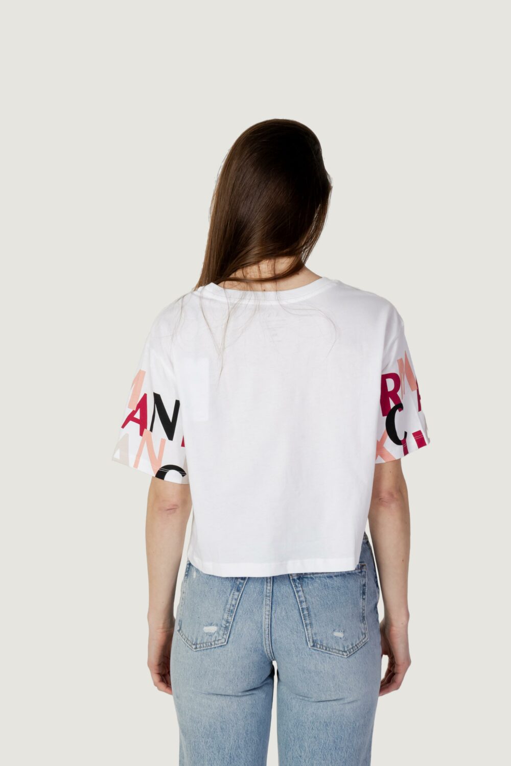 T-shirt Armani Exchange MULTICOLOR LOGO Bianco - Foto 5