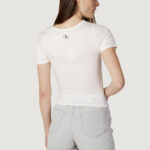 T-shirt Calvin Klein Jeans RUCHED SHORT SLEEVE Panna - Foto 3