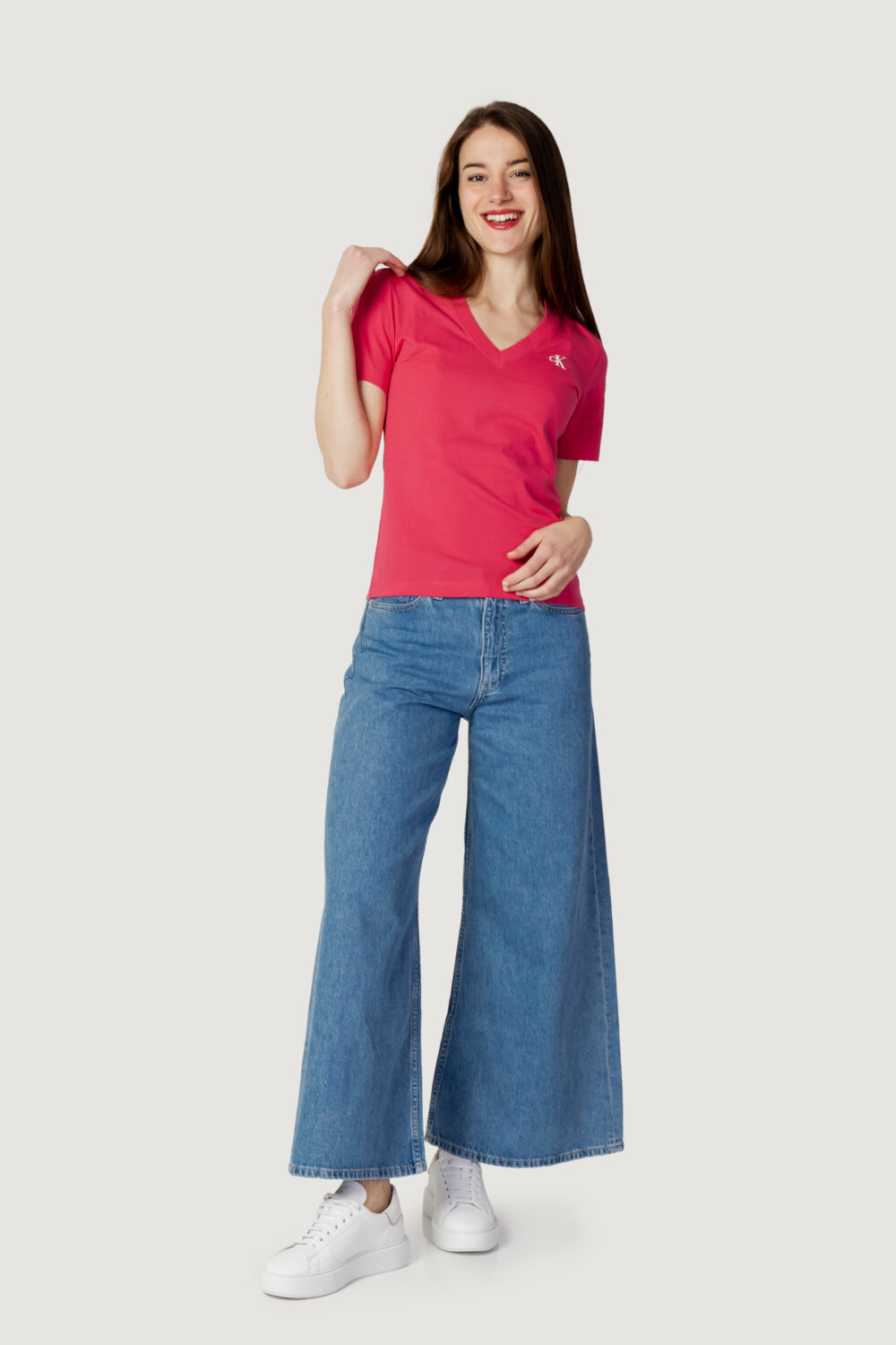 T-shirt Calvin Klein Jeans MICRO MONOLOGO SLIM Rosa - Foto 5
