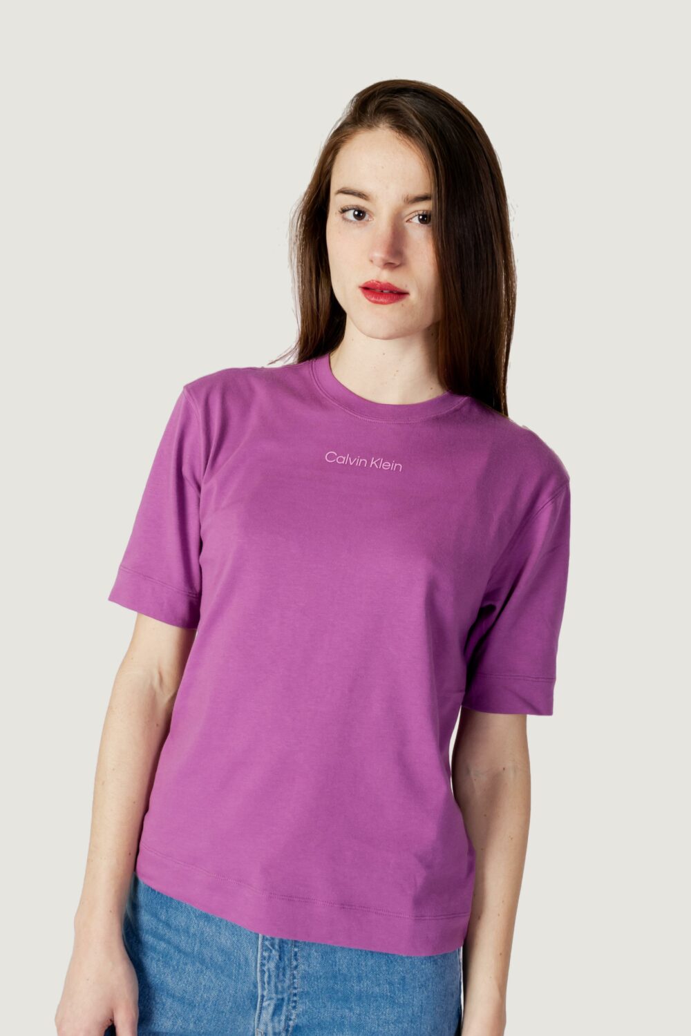 T-shirt Calvin Klein Sport LOGO Viola - Foto 1