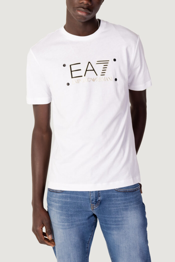 T-shirt Ea7 LOGO ORO Bianco