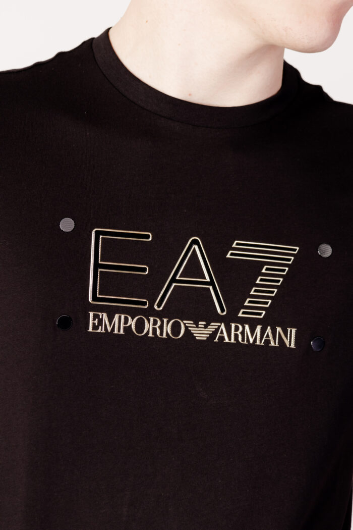 T-shirt Ea7 LOGO ORO Nero
