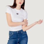 T-shirt Tommy Hilfiger Jeans TJW BBY RIB XS BADGE Bianco - Foto 1