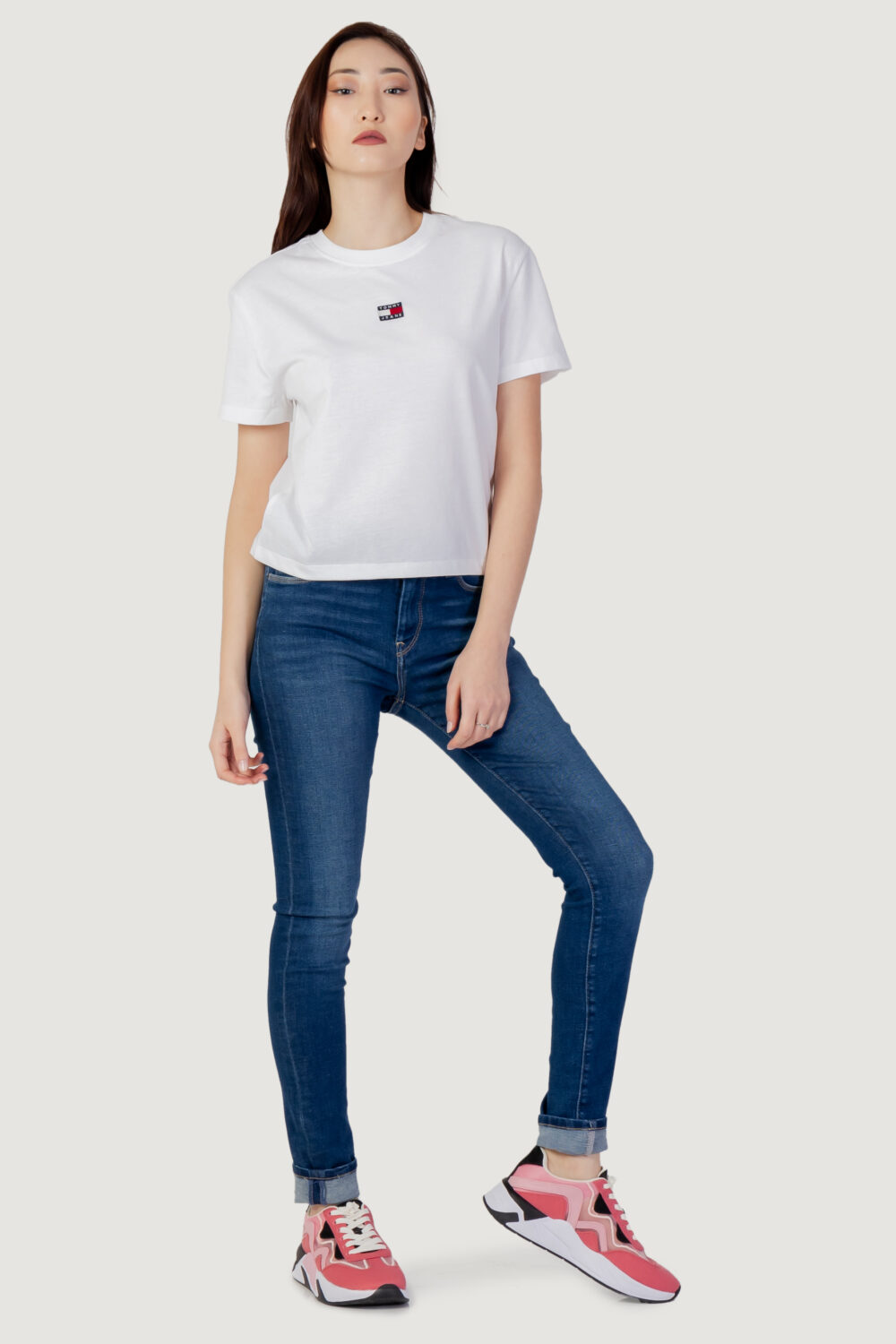 T-shirt Tommy Hilfiger Jeans TJW CLS XS BADGE TEE Bianco - Foto 5
