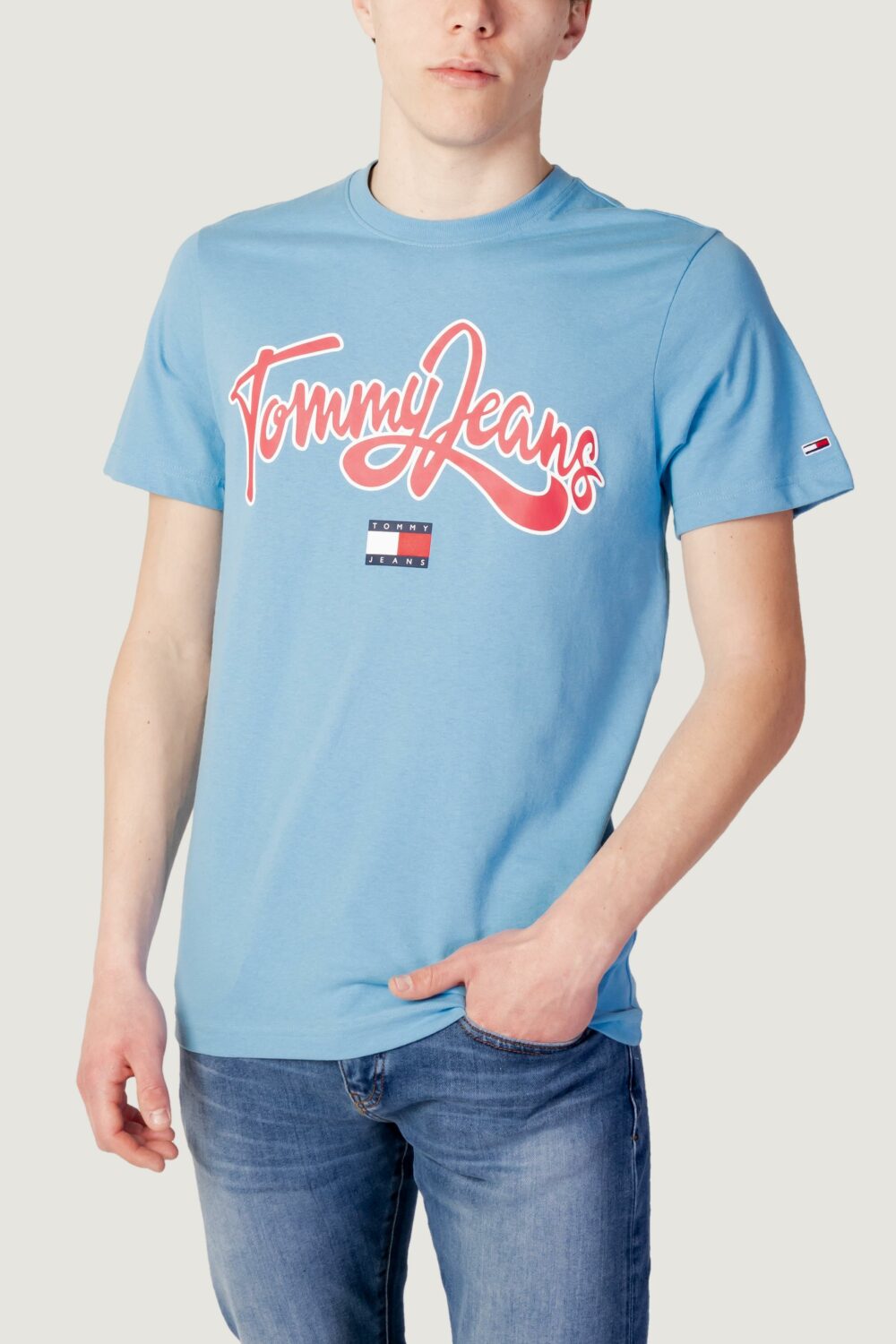 T-shirt Tommy Hilfiger Jeans TJM REG COLLEGE POP Celeste - Foto 1