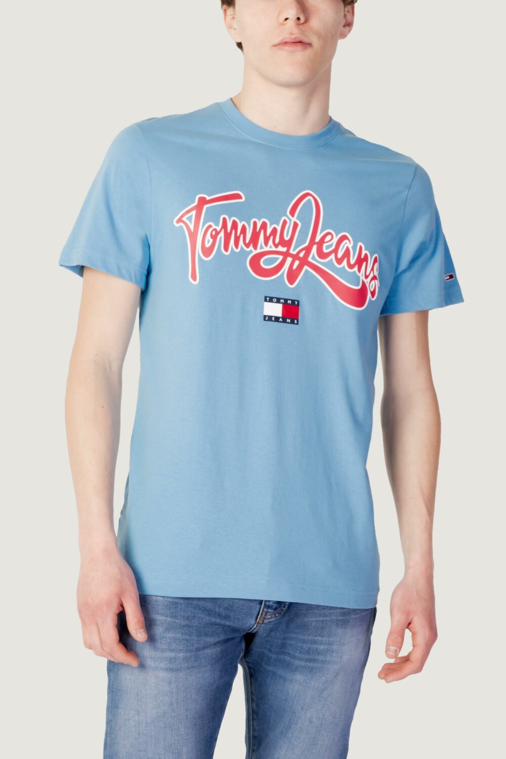 T-shirt Tommy Hilfiger Jeans TJM REG COLLEGE POP Celeste - Foto 5