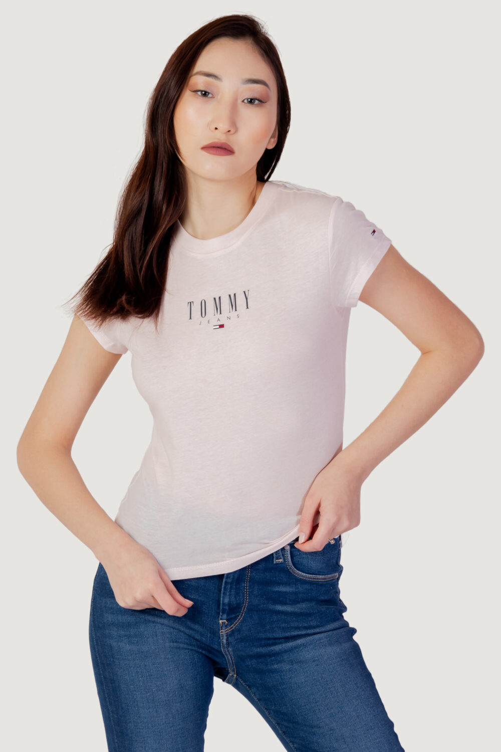 T-shirt Tommy Hilfiger Jeans TJW BBY ESSENTIAL LO Rosa - Foto 1