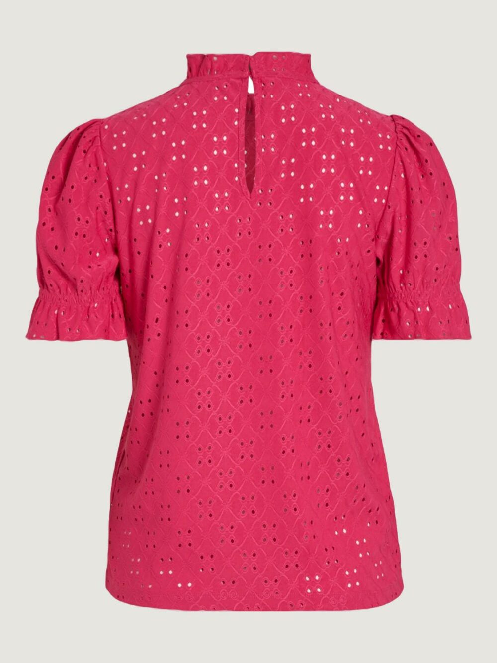 T-shirt Vila Clothes VIKAWA S/S FLOUNCE TOP/SU - NOOS Fuxia - Foto 5