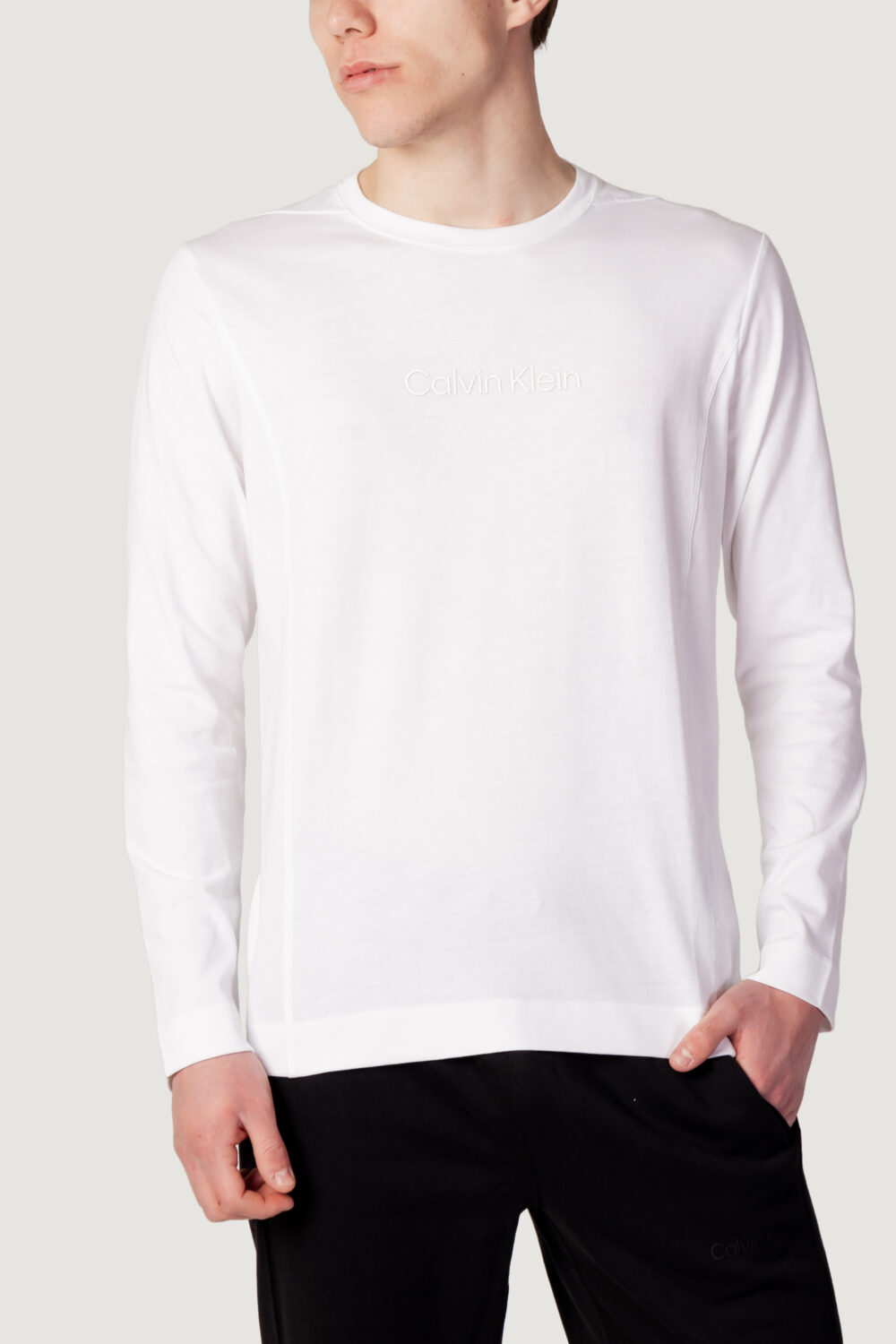 T-shirt manica lunga Calvin Klein Sport PW - LS TEE Bianco - Foto 3