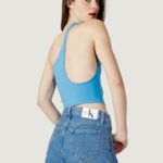 Top Calvin Klein Jeans BACK ASYM CUT OUT MI Celeste - Foto 2