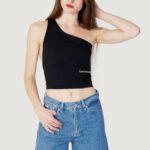 Top Calvin Klein Jeans BACK ASYM CUT OUT MI Nero - Foto 1